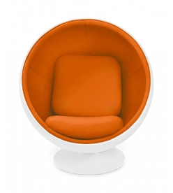 Aarnio Style Ball Chair - Orange Wool