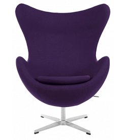 Wingback Armchair in Purple Cashmere - front