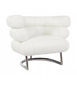 Gray Style Bibendum Chair - White Leather