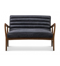 Holmen Sofa Two Seat - Antique Black Leather