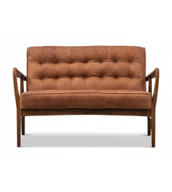 Husum Sofa Two Seat - Antique Brown Leather