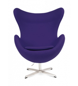 Arne Jacobsen Egg Chair Replica in Purple Wool