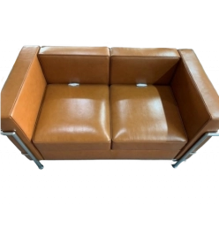 Modern Cubed Sofa Two Seat - Tan