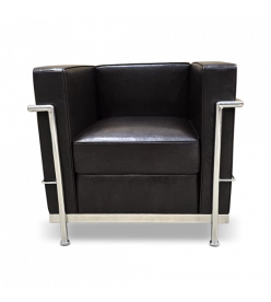 Modern Cubed Armchair - Dark Brown