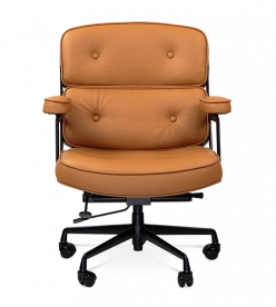 Limited Edition Eames ES104 Office Chair Replica in Tan Brown Leather