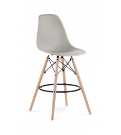 Eames Eiffel Bar Stool Replica - Beige & Beech Legs 