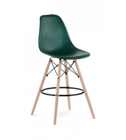 Eames Eiffel Bar Stool Replica - Forest Green & Beech Legs 