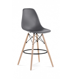 Eames Eiffel Bar Stool Replica - Dark Grey & Beech Legs 