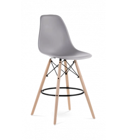 Eames Eiffel Bar Stool Replica - Mid Grey & Beech Legs 