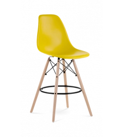 Eames Eiffel Bar Stool Replica - Mustard & Beech Legs 