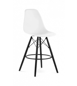 Eames Eiffel Bar Stool Replica in White & Black Legs - front angle
