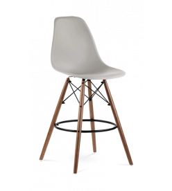 Eames Eiffel Bar Stool Replica - Beige & Walnut Legs