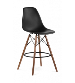 Eames Eiffel Bar Stool Replica - Black & Walnut Legs