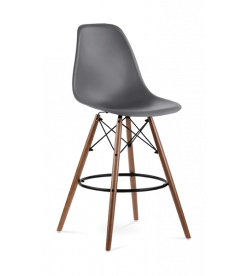 Eames Eiffel Bar Stool Replica - Dark Grey & Walnut Legs