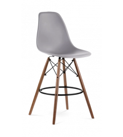 Eames Eiffel Bar Stool Replica - Mid Grey & Walnut Legs
