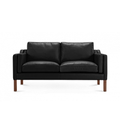 Mogensen 2212 Two Seat Sofa Replica - black leather