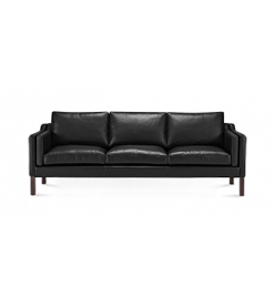 Mogensen 2213 Three Seat Sofa Replica - black leather