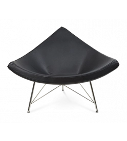 Nelson Style Coconut Chair - Black Leather