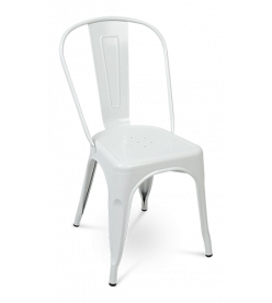 Pauchard Style Tolix Chair - White Steel