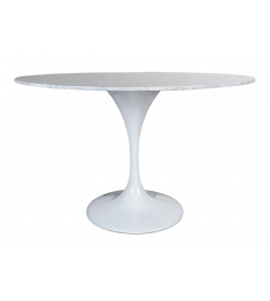 Saarinen 120cm Tulip Table Replica in Carrara Marble - mid angle