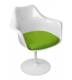 Saarinen Style Tulip Armchair - Green Cushion