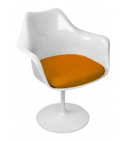 Saarinen Style Tulip Armchair - Orange Cushion