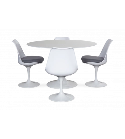 Saarinen Tulip Table & Chair Set Replica - 120cm table & 4 side chairs