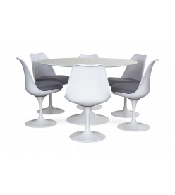 Saarinen Tulip Table & Chair Set Replica - 120cm table & 6 side chairs