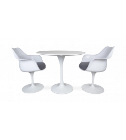 Saarinen Tulip Table & Chair Set Replica - 90cm Table & 2 Armchairs