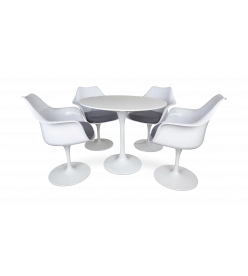 Saarinen Tulip Table & Chair Set Replica - 90cm Table & 4 Armchairs