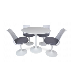Saarinen Tulip Table & Chair Set Replica - 90cm Table & 4 Side Chairs