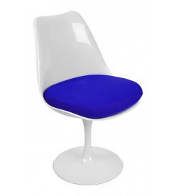 Saarinen Style Tulip Side Chair - Blue Cushion