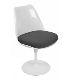 Saarinen Style Tulip Side Chair - Grey Cushion