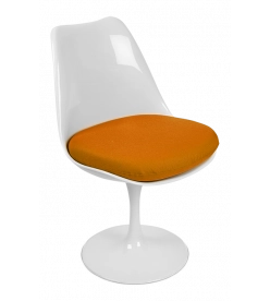 Saarinen Style Tulip Side Chair - Orange Cushion