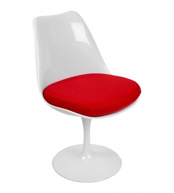 Saarinen Style Tulip Side Chair - Red Cushion