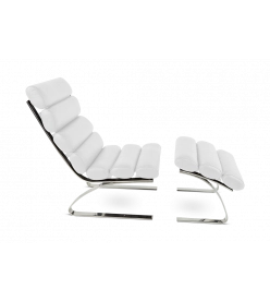 Sinus Style Lounge Chair - White Leather