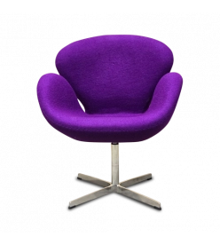 Jacobsen Style Swan Chair - Purple Wool