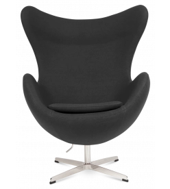 Wingback Armchair Cashmere Dark Grey Front View