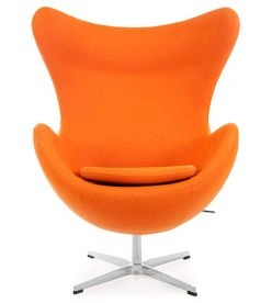 Wingback Armchair in Orange Cashmere - front