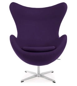 Wingback Armchair in Purple Cashmere - front