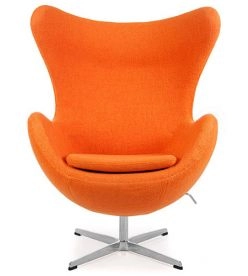 Jacobsen Egg Armchair in Orange Wool - front