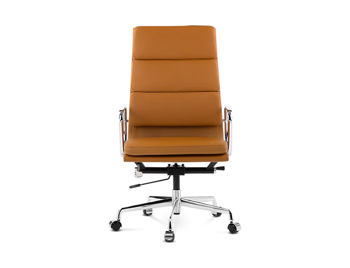 Eames Style EA219 Office Chair Tan Brown Leather
