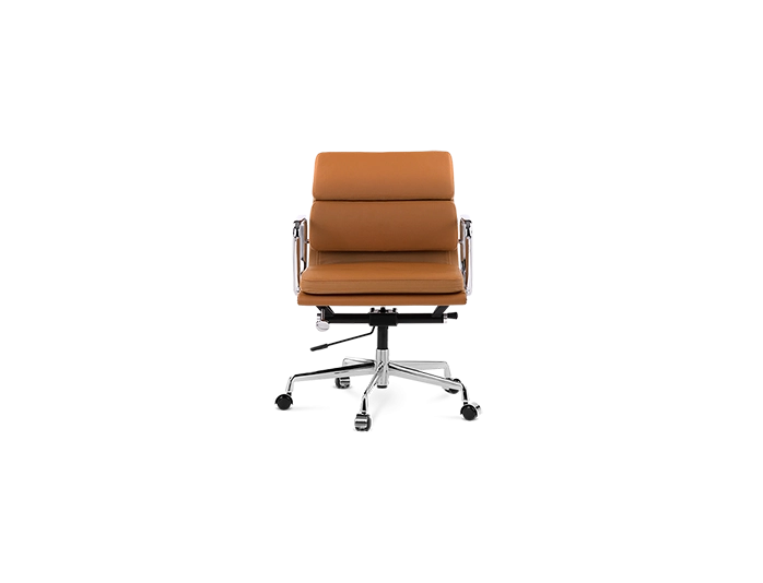 Eames EA217 Office Chair Replica in Tan Brown Leather Pash Classics