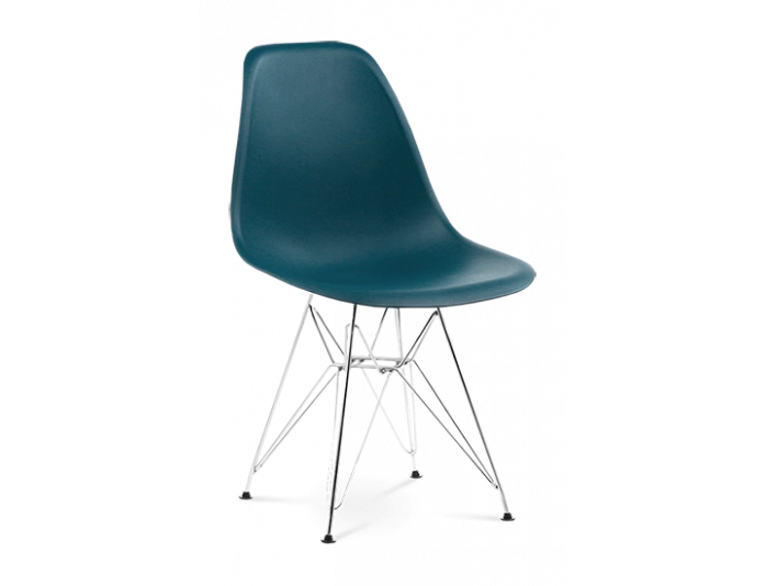 Eames Style DSR Chair Ocean Chrome Legs