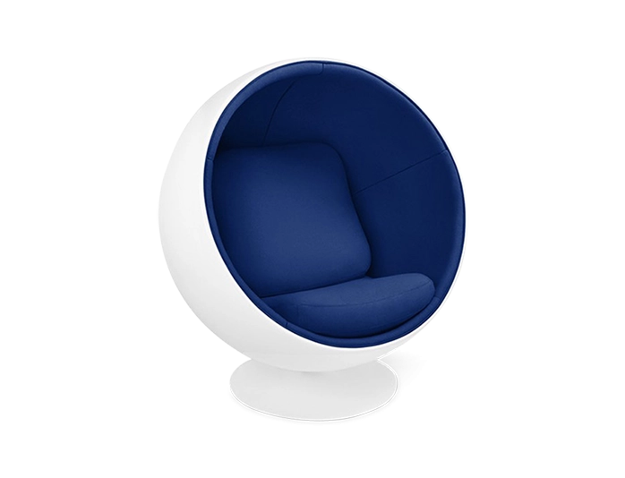 Aarnio Style Ball Chair Blue Wool