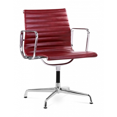 Eames Style EA108 Office Chair - Red Wine Leather