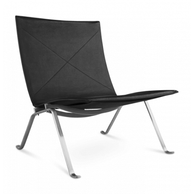 Kjærholm Style PK22 Chair - Black Leather